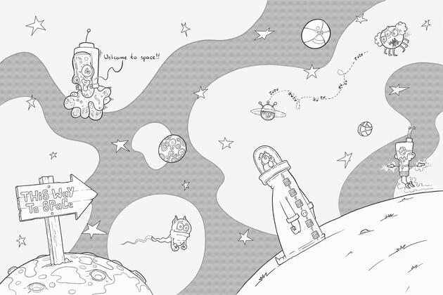 Space Coloring Book_Inside Page Space Coloring Book_Inside Page