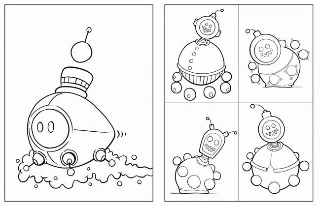 Robots Coloring Book_insidePage Robots Coloring Book_insidePage