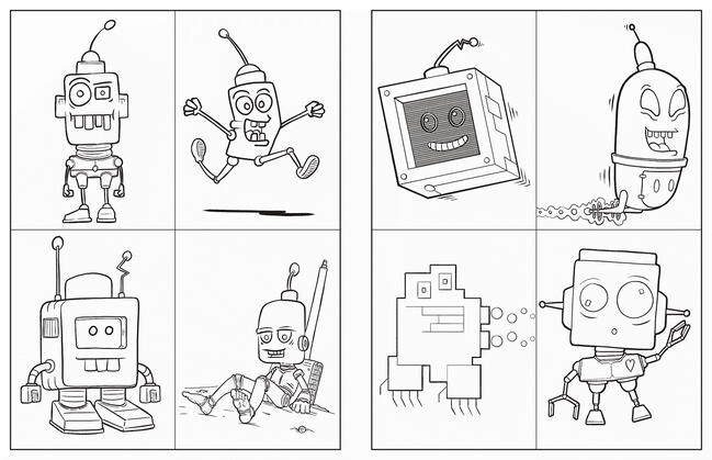 Robots Coloring Book_insidePage Robots Coloring Book_insidePage